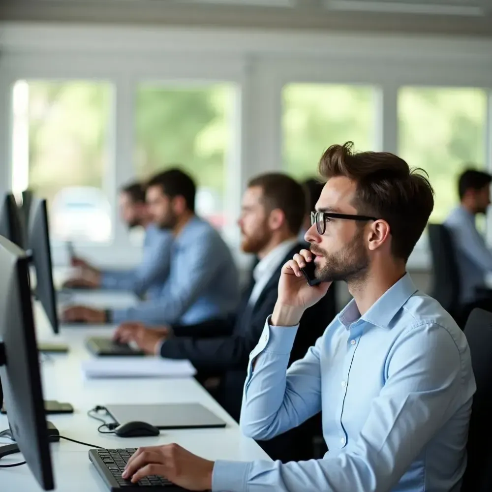 Confident recruiter engaging with job applicants online – Chameleoni recruitment technology in action.